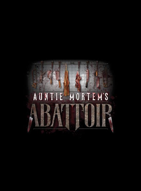 auntie mortems abattoir haunted house logo