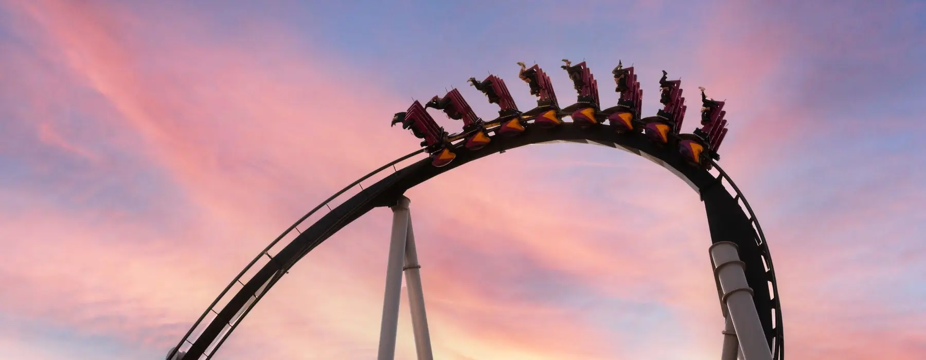 Great Bear Roller Coaster at sunset