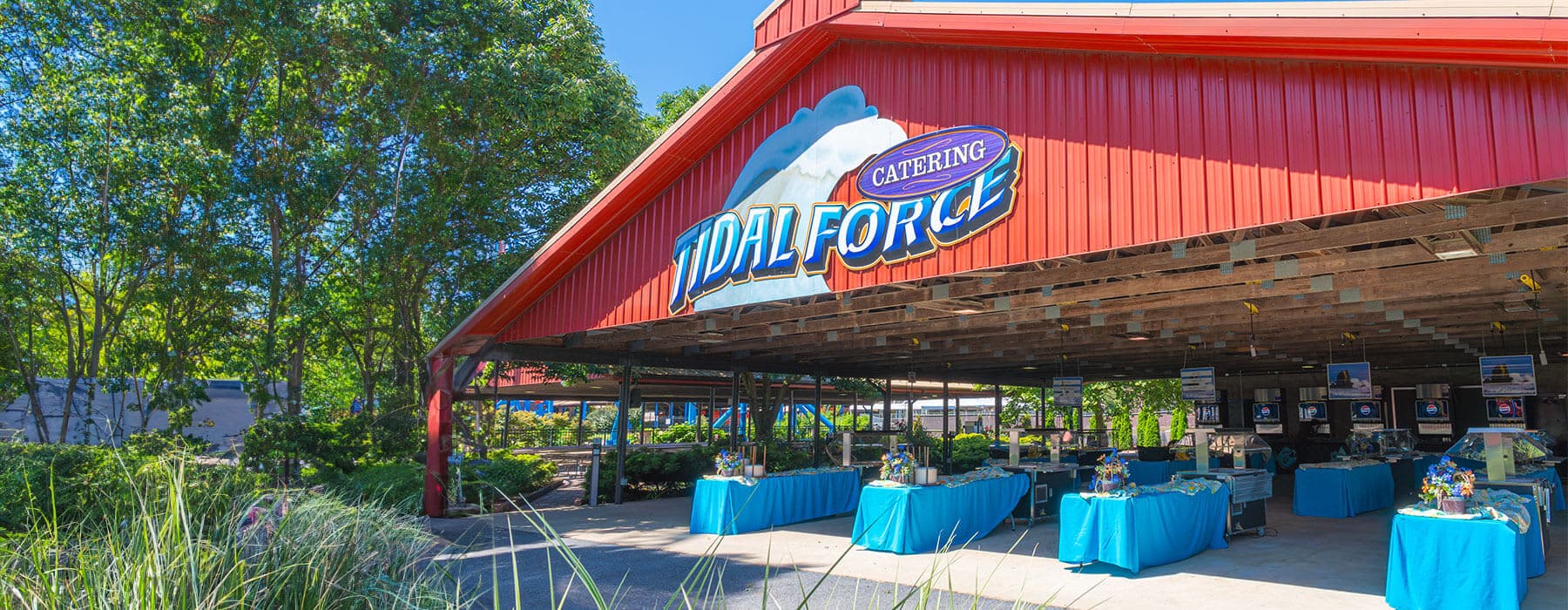 Tidal Force catering area inside Hersheypark