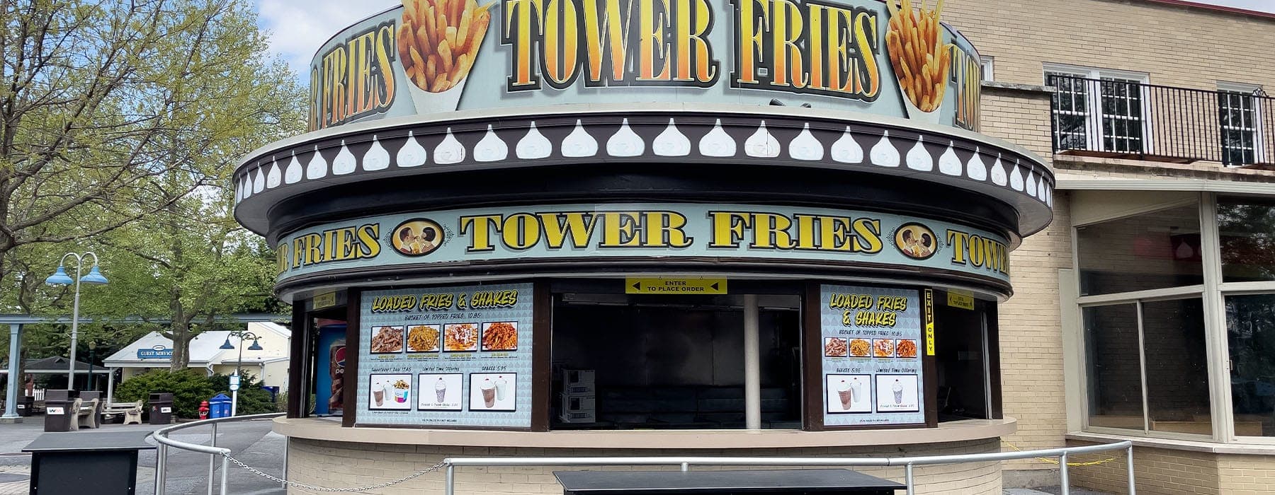 Tower Fries inside Hersheypark