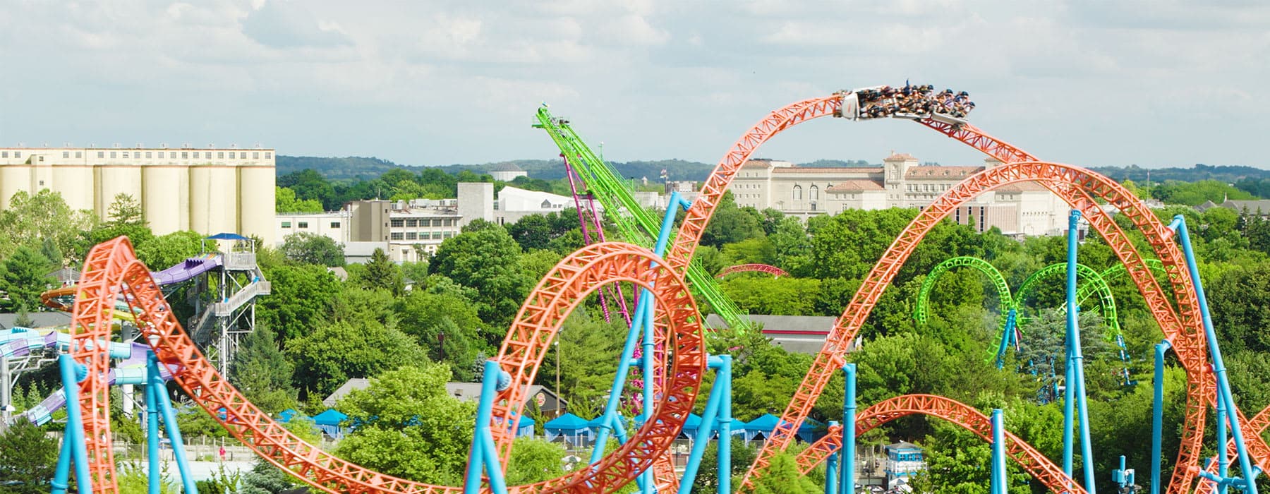 People riding Fahrenheit Rollercoaster