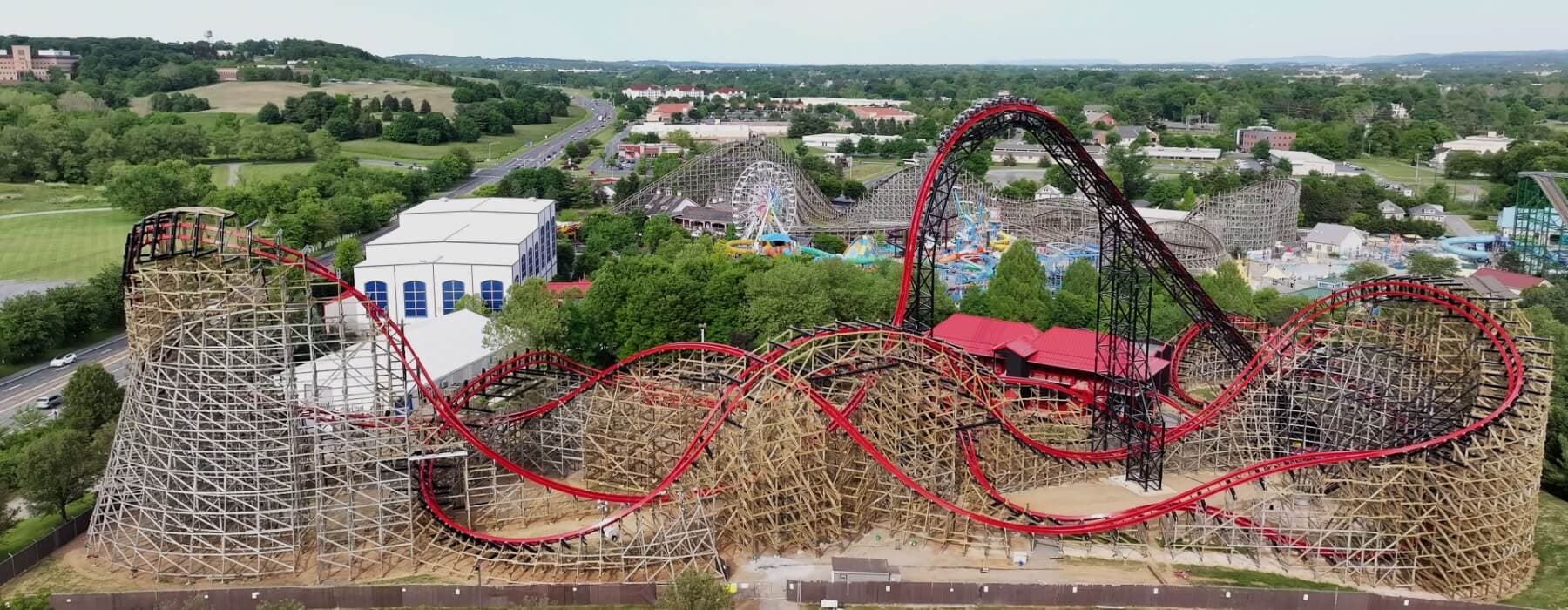 Wildcats Revenge Drone Shot Above Hersheypark