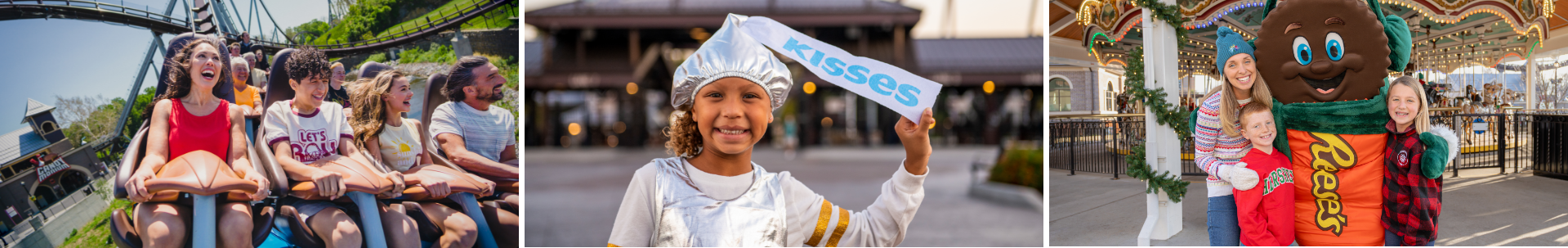 Different images of children enjoying Hersheypark