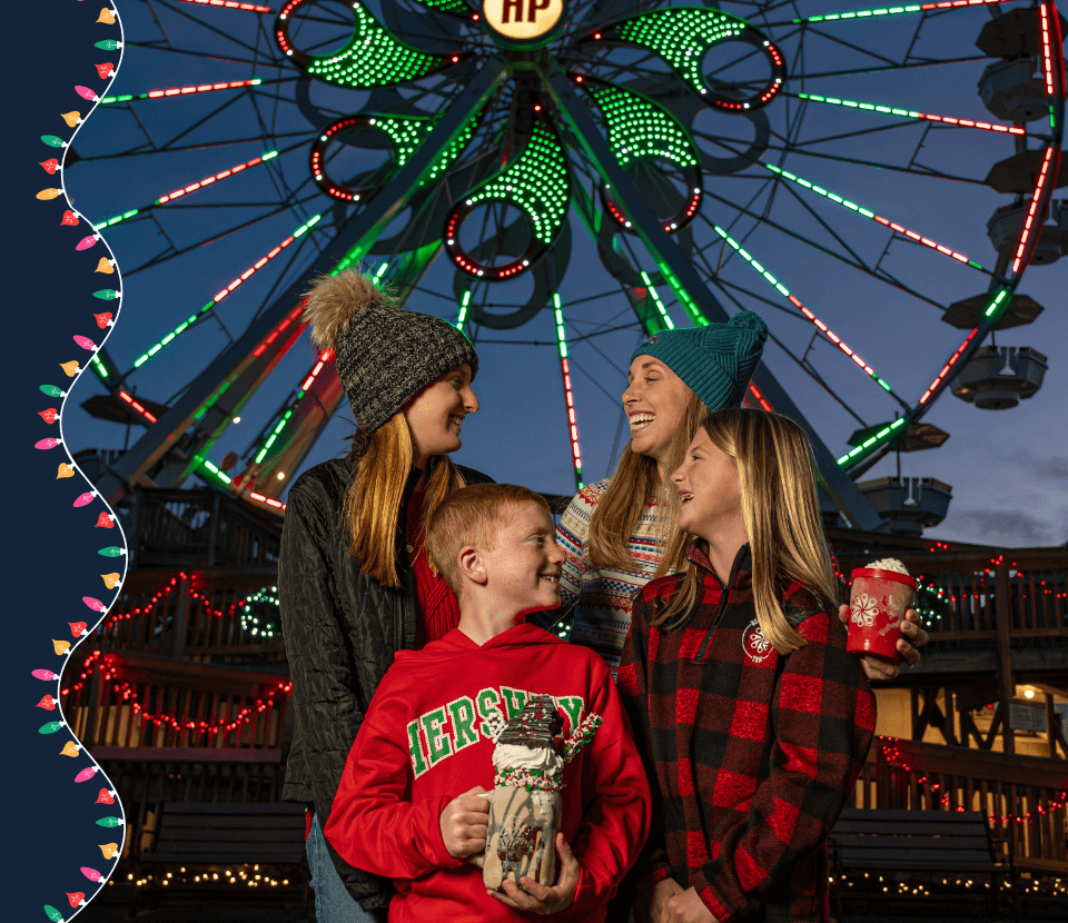 Family smiling at Hersheypark