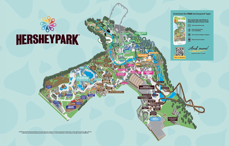 Hershey Park Map 2025 Siana Dorothea