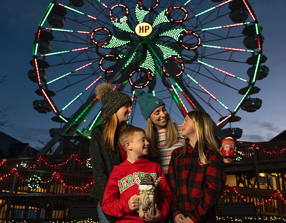 Family at Hersheypark for the holidays